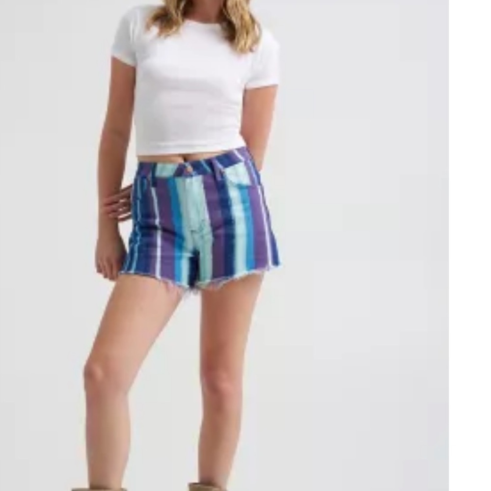 Wrangler Striped Purple and Blue Women's Shorts
